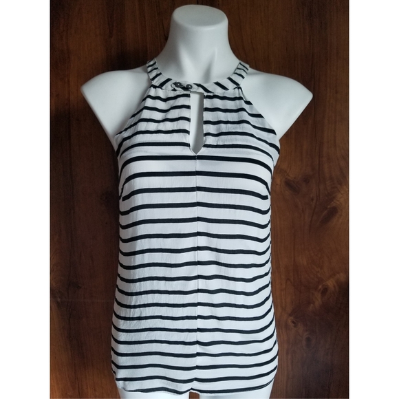 Olivaceous Tops - Olivaceous Striped Silk Top